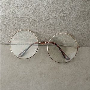 Gold clear circle frame glasses